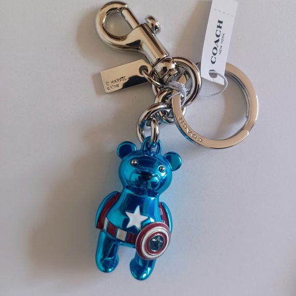 NWT Coach x Marvel Captain America Bear Bag Charm 2755 - Picture 6 of 8